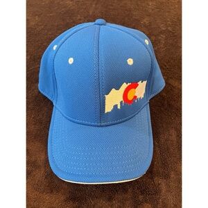 Colorado Hat Otto Flex Fitted Hat L/XL Blue Rockies and City Skyline